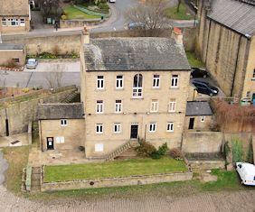 Aerial view of Calder House, Sowerby Bridge Wharf